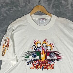Vintage 2000 World Series Subway Series T-Shirt XL Yankees vs Mets White Gildan